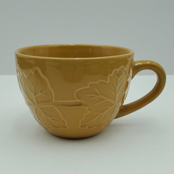 Signature Homestyles Embossed Leaves Mugs Round Etched Leaf Coffee Mugs - Picture 8 of 9